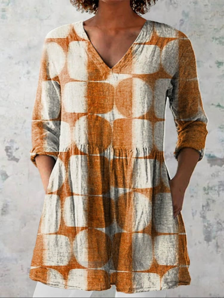 Béatrice | Chemise V-Coupe Géométrique