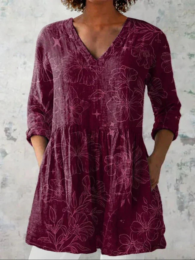 Vivienne | Chemise V-Neck Morning Glory