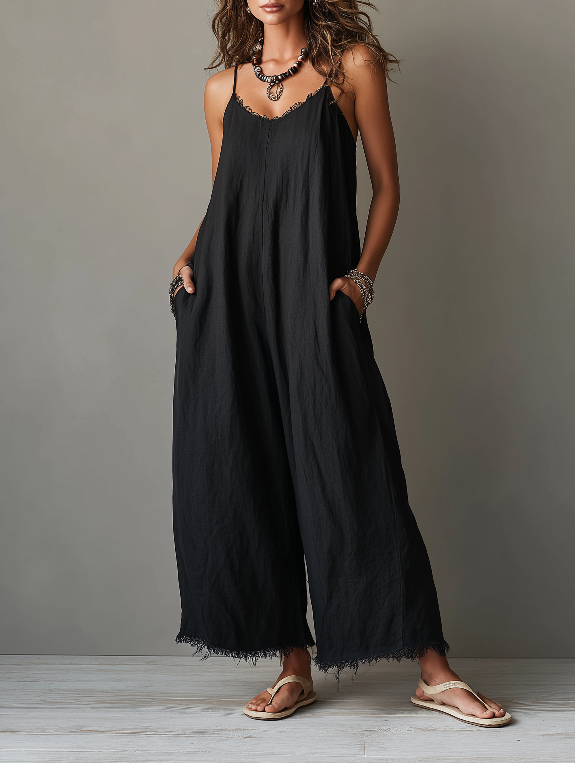 Lucie - Combinaison minimaliste en lin pour femme