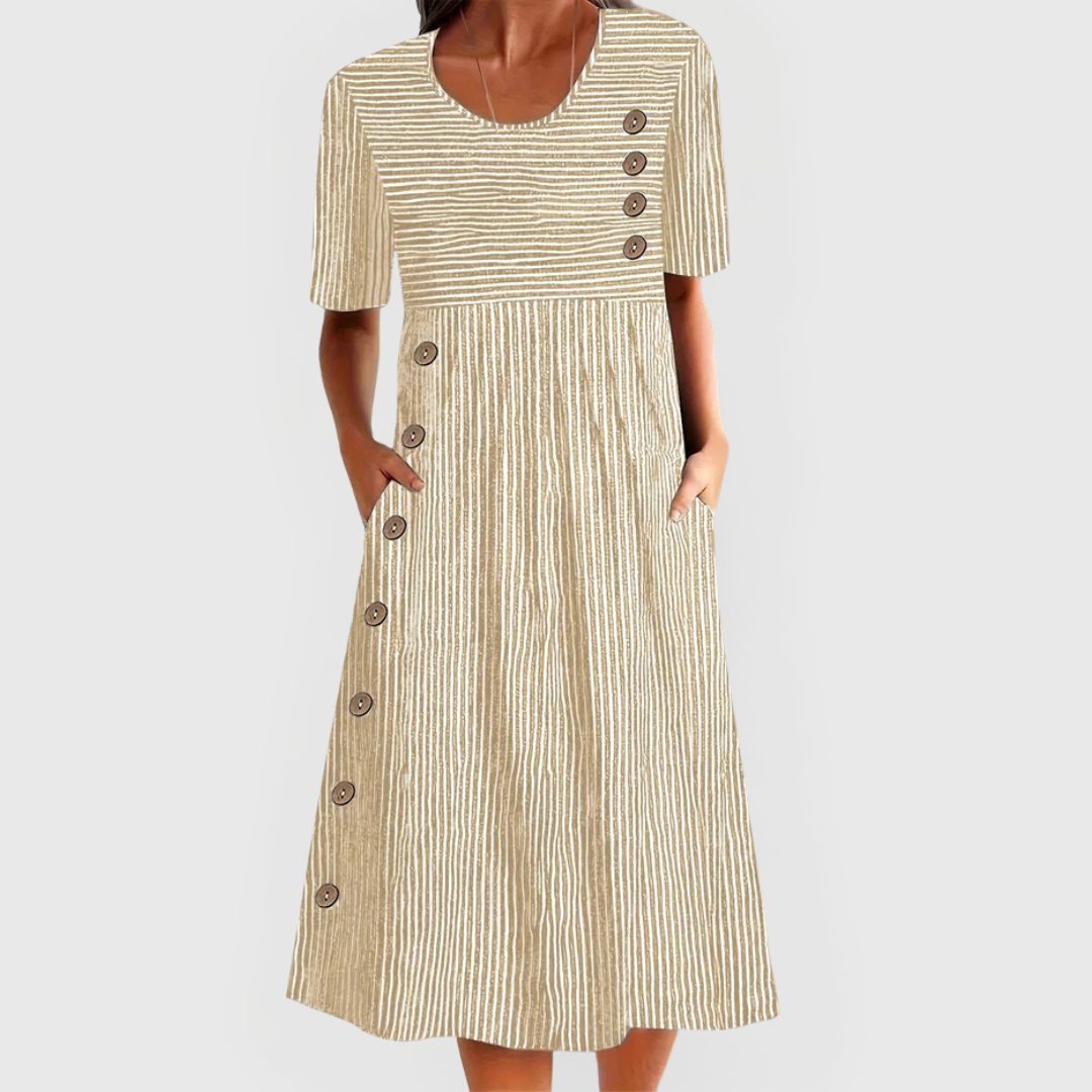 Sylvie | Robe midi rayée