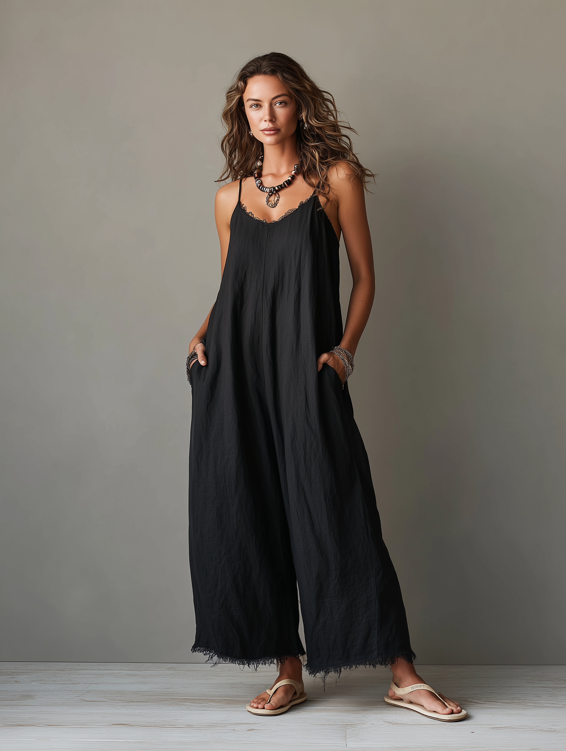 Lucie - Combinaison minimaliste en lin pour femme