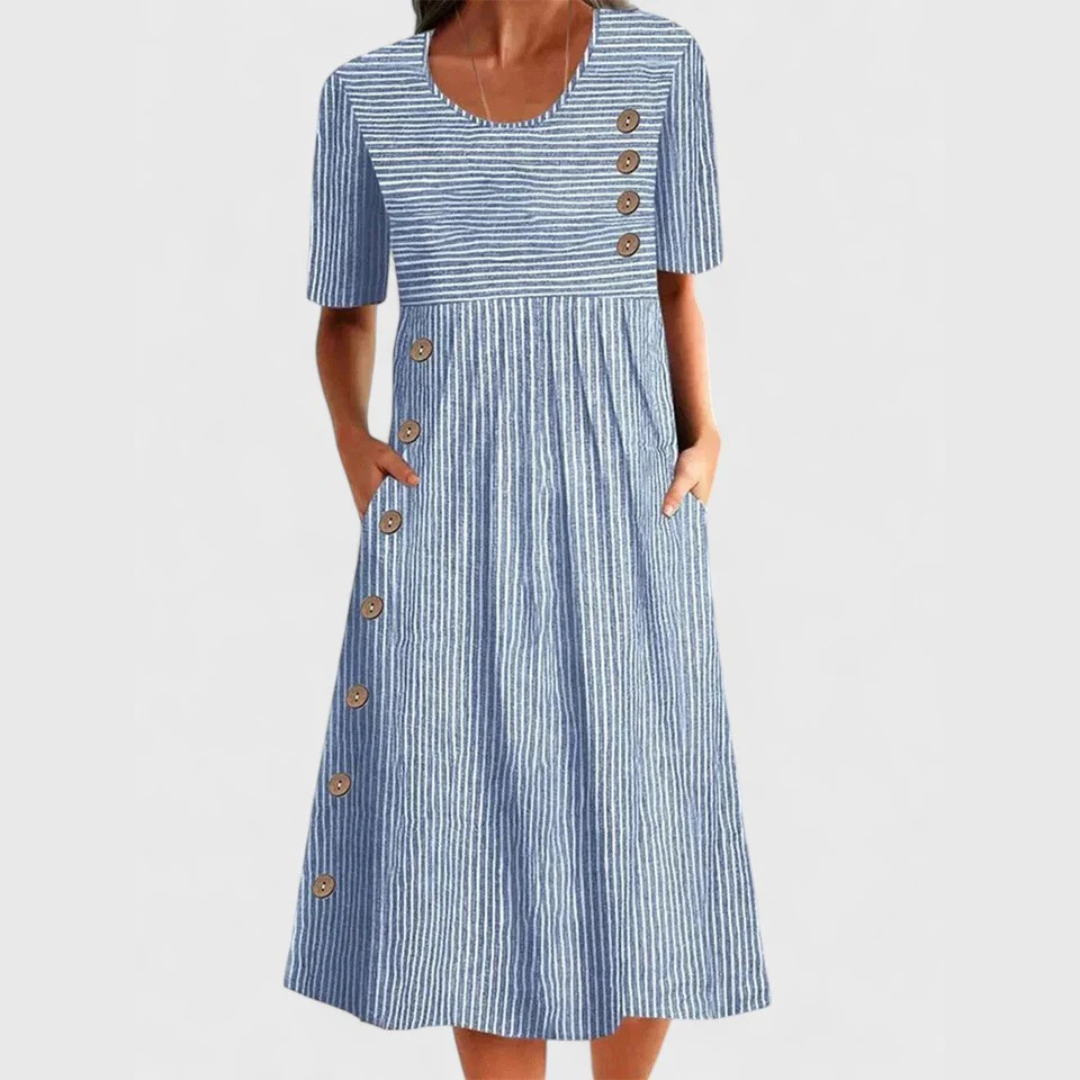 Sylvie | Robe midi rayée