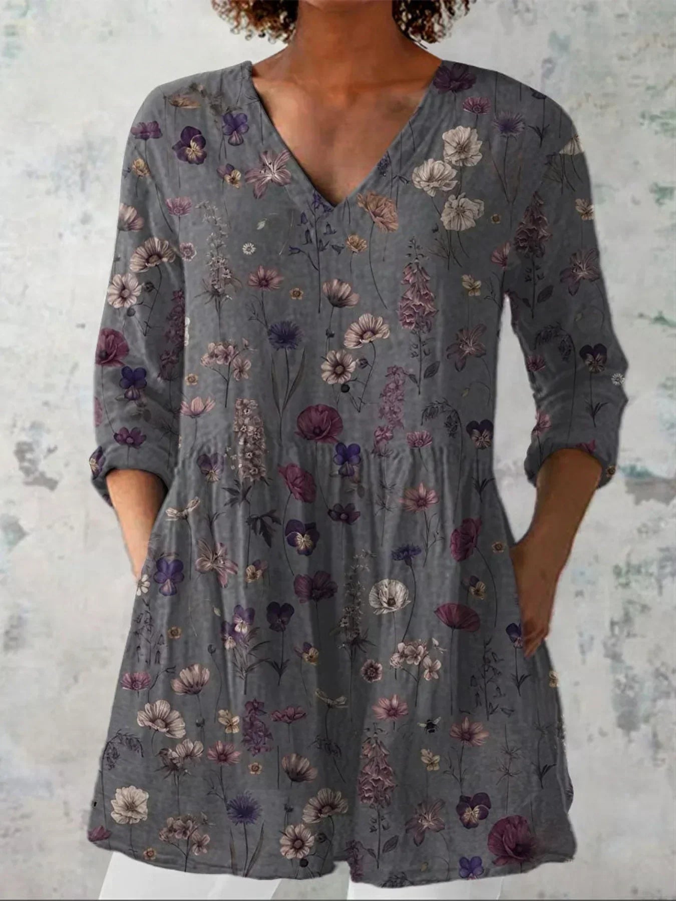 Manon | T-shirt V-neck avec imprimé floral