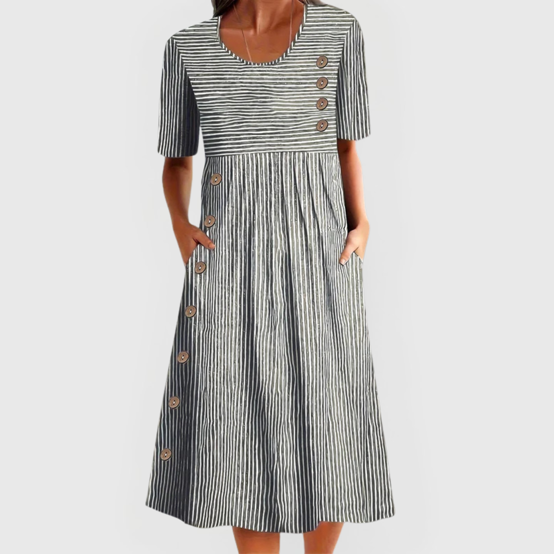 Sylvie | Robe midi rayée